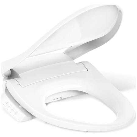 Kohler PureWash E545 Elongated Closed-Front Bidet Seat with Heated Seat, Adjustable Water Temperature and Pressure, Front and Rear Wash Modes, Automatically UV Light Self-Cleaning Wand, Quiet-Close, Quick-Release, and LED Night Light Technologies White