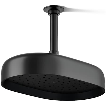 Kohler Statement Oblong 12" Single Function 1.75 GPM Rainhead with MasterClean Sprayface and Katalyst Air-Induction Technology Matte Black