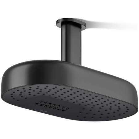Kohler Statement 1.75 GPM Multi Function Rain Shower Head with MasterClean Sprayface and Katalyst Air Induction Technology Matte Black