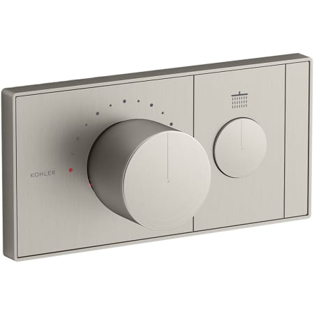 Kohler Anthem Thermostatic Valve Trim Only with Single Knob Handle and Volume Control - Less Rough In Vibrant Brushed Nickel