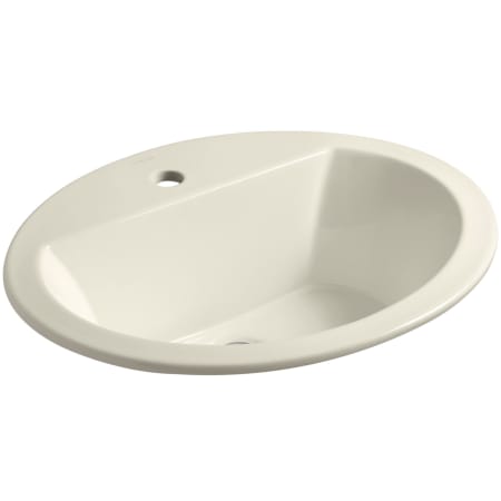 Kohler Bryant 20-1/8" Circular Vitreous China Drop In Bathroom Sink with Overflow and Single Faucet Hole Almond