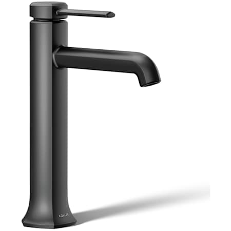 Kohler Occasion 1.2 GPM Vessel Single Hole Bathroom Faucet with Touch-Activated Drain Matte Black