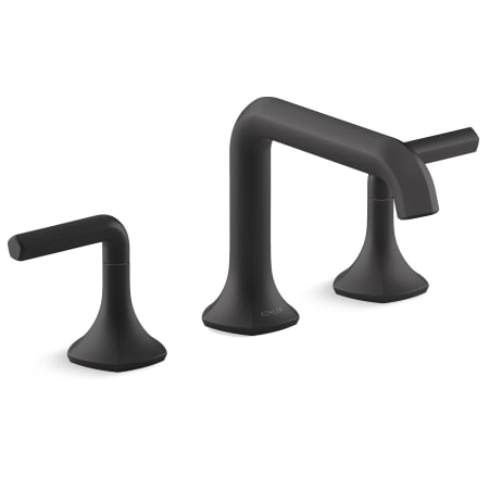 Kohler Occasion Double Handle Bathroom Sink Faucet with Straight Spout Design and Lever Handles Matte Black