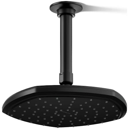 Kohler Occasion 1.75 GPM Single Function Rain Shower Head with Katalyst Air-Induction Technology Matte Black