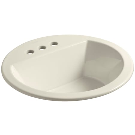 Kohler Bryant 18-7/8" Circular Vitreous China Drop In Bathroom Sink with Overflow and 3 Faucet Holes at 4" Centers Almond