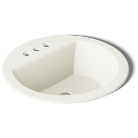 Kohler Bryant 18-7/8" Circular Vitreous China Drop In Bathroom Sink with Overflow and 3 Faucet Holes at 4" Centers Biscuit