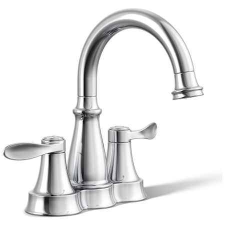 Kohler Bellera 0.5 GPM Centerset Bathroom Faucet with Clicker Drain Assembly Polished Chrome