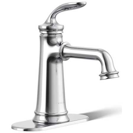 Kohler Bellera 0.5 GPM Single Hole Bathroom Faucet with Clicker Drain Assembly Polished Chrome