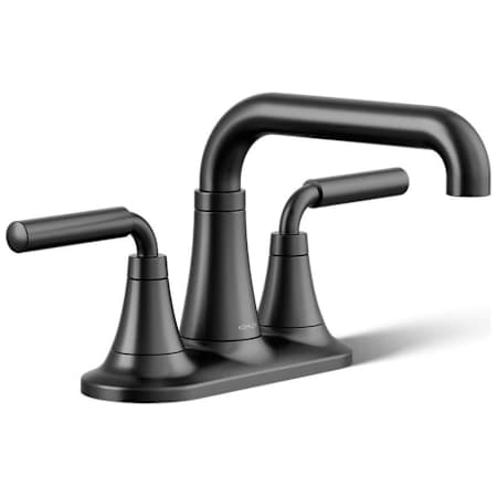 Kohler Tone 0.5 GPM Centerset Bathroom Faucet with Clicker Drain Assembly Matte Black