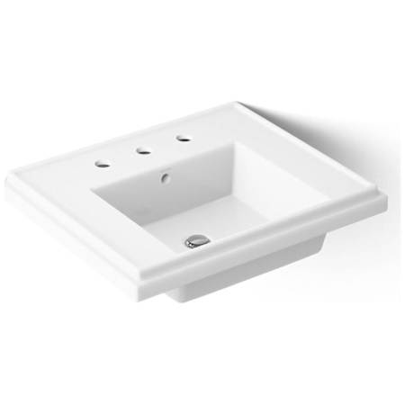 Kohler Tresham 14-1/4" Fireclay Pedestal Bathroom Sink with 3 Holes Drilled and Overflow White