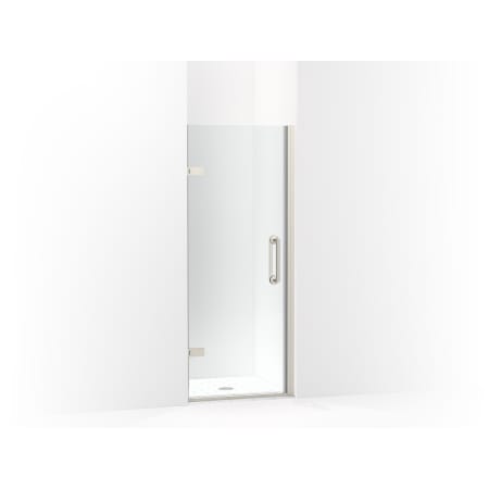 Kohler Components 71-5/8" High x 30-5/16" Wide Pivot Frameless Shower Door with Clear Glass Anodized Brushed Nickel