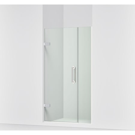 Kohler Components 71-9/16" High x 34-3/8" Wide Pivot Frameless Shower Door with Clear Glass Bright Polished Silver