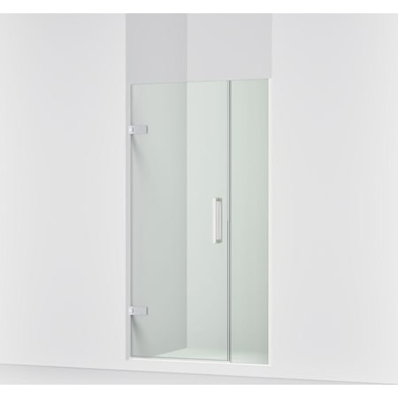 Kohler Composed 71-9/16" High x 41-3/8" Wide Pivot Frameless Shower Door with Clear Glass Bright Polished Silver