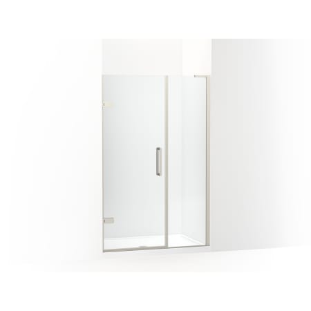 Kohler Composed 71-3/4" High x 46-3/4" Wide Pivot Frameless Shower Door with Clear Glass Anodized Brushed Nickel