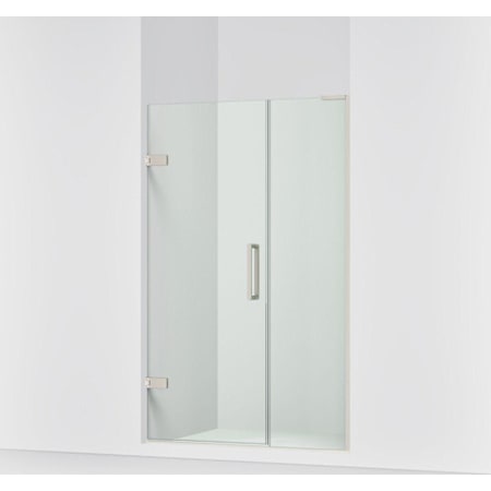 Kohler Composed 71-3/4" High x 46-3/4" Wide Pivot Frameless Shower Door with Clear Glass Anodized Brushed Nickel