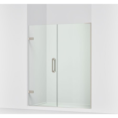 Kohler Components 71-3/4" High x 58" Wide Pivot Frameless Shower Door with Clear Glass Anodized Brushed Nickel