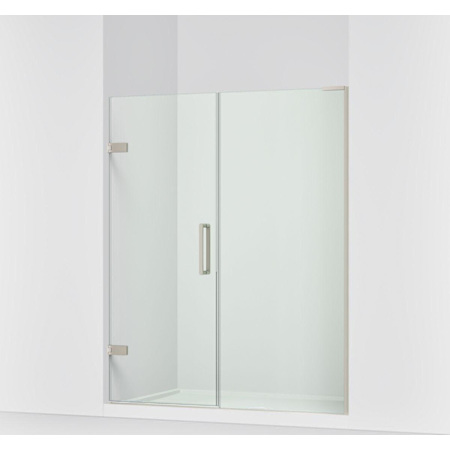 Kohler Composed 71-3/4" High x 58-3/4" Wide Pivot Frameless Shower Door with Clear Glass Anodized Brushed Nickel