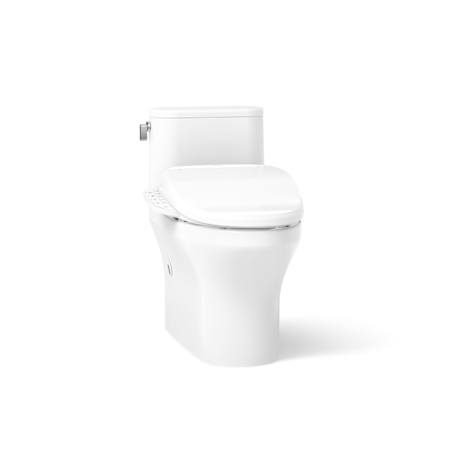 Kohler Spacity 1.28 GPF One Piece Elongated Toilet with Left Hand Lever and Skirted Trapway White