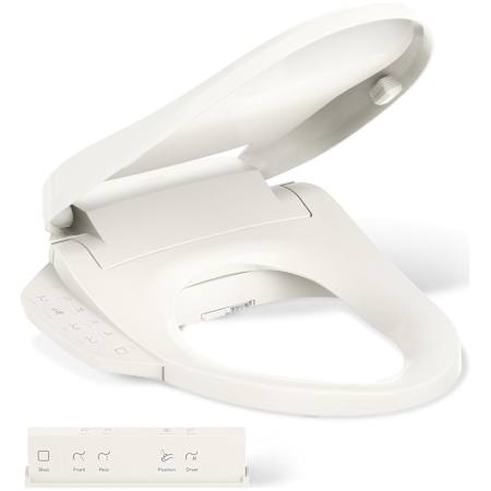 Kohler PureWash E725 Elongated Bidet Seat with Remote Control, Quiet-Close, Grip-Tight Bumpers, and Quick-Release Biscuit