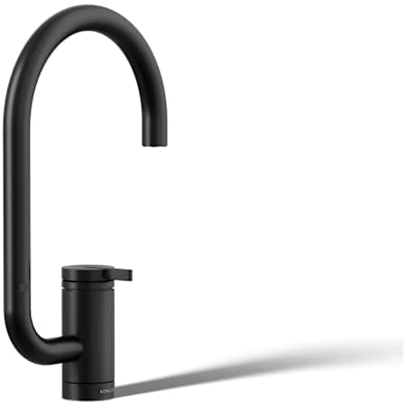 Kohler Components 1.5 GPM Single Hole Bar Faucet with Extended Reach High-Arch Swivel Spout and Two Function Aerator with SoftRinse Spray Matte Black