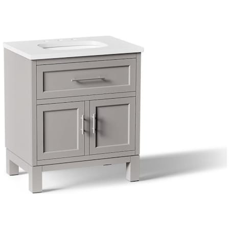 Kohler Quo 30" Free Standing Single Basin Vanity Set with Cabinet and Quartz Vanity Top Mohair Grey