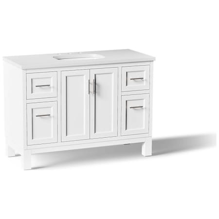 Kohler Quo 48" Free Standing Single Basin Vanity Set with Cabinet and Quartz Vanity Top White