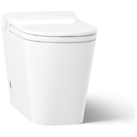 Kohler Leap 1.28 GPF Dual Flush One Piece Elongated Chair Height Toilet with Push Button Flush - Bidet Seat Included White