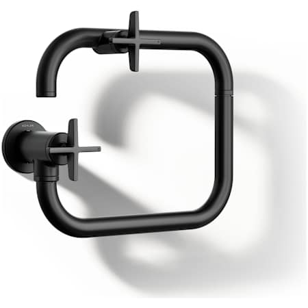 Kohler Billet 3.2 GPM Wall Mounted Single Hole Pot Filler with Dual Cross Handles Matte Black