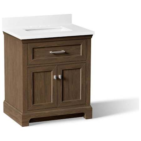 Kohler Charlemont 32" Free Standing Vanity Set with Cabinet and Stone Composite Vanity Top Draper Oak