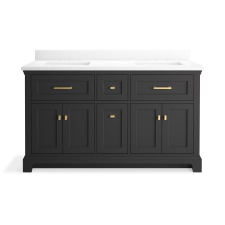 Kohler Charlemont 61" Free Standing Vanity Set with Cabinet and Stone Composite Vanity Top Ferrous Grey