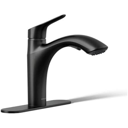 Kohler Rival 1.5 GPM Single Hole Pull-Out Kitchen Faucet with ProMotion and MasterClean Technologies - Includes Escutcheon Matte Black