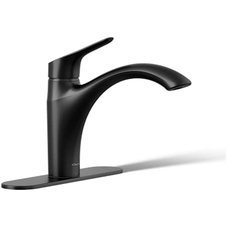Kohler Rival 1.5 GPM Single Hole Kitchen Faucet - Includes Escutcheon Matte Black
