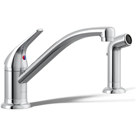 Kohler Jolt 1.5 GPM Single Hole Kitchen Faucet - Includes Side Spray Escutcheon Polished Chrome