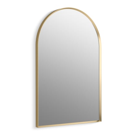 Kohler Essential 24" W x 36" H Arched Framed Bathroom Mirror Moderne Brushed Gold