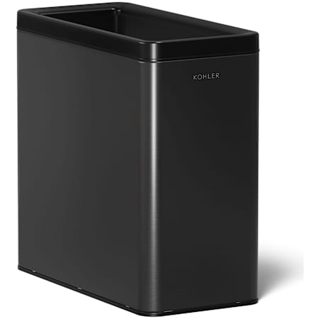 Kohler 12 Liter Stainless Steel and Plastic Free Standing Open Top Trash Can Black Stainless