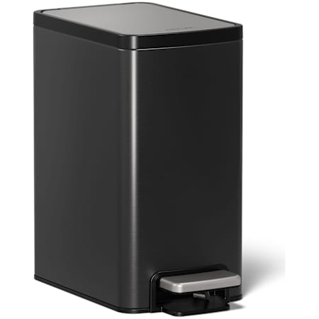 Kohler 6 Liter Rectangular Trash Can with Quiet-Close Lid Black Stainless