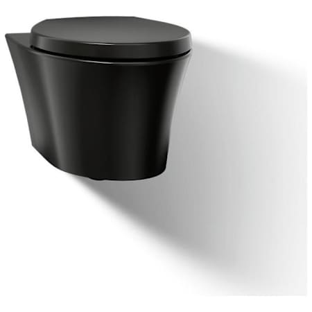 Kohler Veil Wall Mounted Elongated Toilet Bowl Only - Seat Included with Quiet-Close Technology Black Black