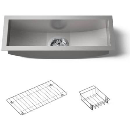 Kohler Single Basin Stainless Steel Kitchen Sink Package from the Undertone Series Stainless Steel