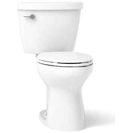 Kohler Cimarron 1.28 GPF Two Piece Elongated Chair Height Toilet with Continuous Clean and Revolution 360 Flushing Technologies and Left Hand Lever - Less Seat White