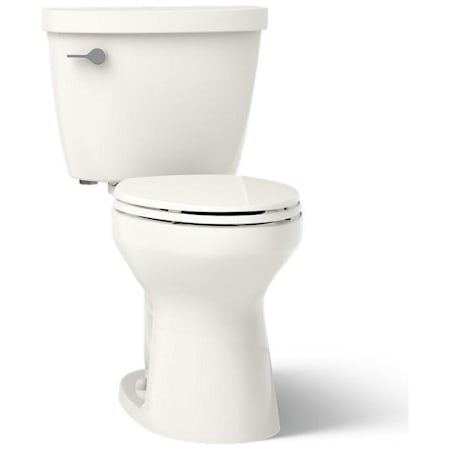 Kohler Cimarron 1.28 GPF Two Piece Elongated Chair Height Toilet with Continuous Clean and Revolution 360 Flushing Technologies and Left Hand Lever - Less Seat Biscuit