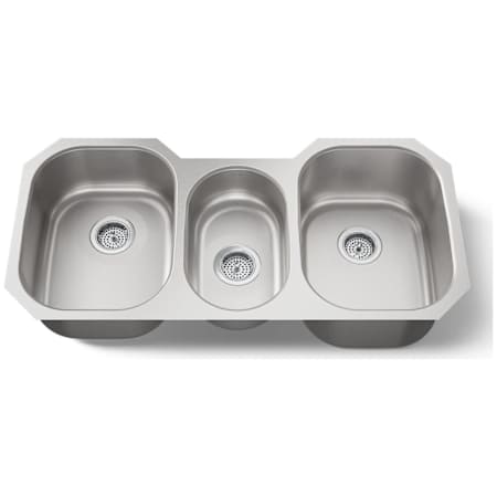 Kohler Undertone 42" Triple Basin Under-Mount 18-Gauge Stainless Steel Kitchen Sink with SilentShield Stainless Steel
