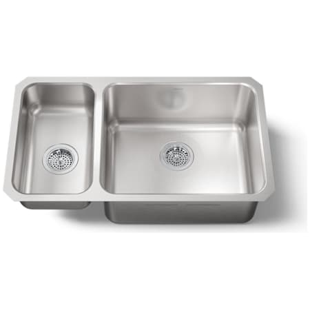 Kohler Undertone 32" Double Basin Under-Mount 18-Gauge Stainless Steel Kitchen Sink with SilentShield Stainless Steel