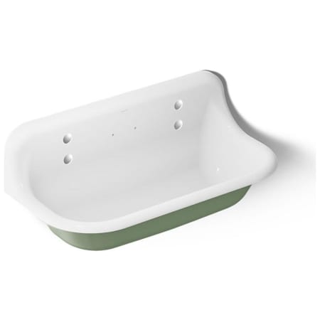 Kohler Brockway 36-1/8" Wall Mounted Single Basin Cast Iron Utility Sink Aspen Green / White