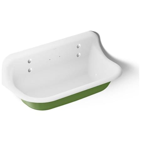 Kohler Brockway 36-1/8" Wall Mounted Single Basin Cast Iron Utility Sink Fresh Green / White