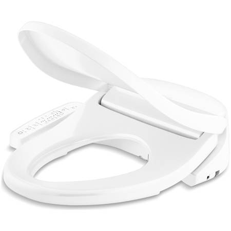 Kohler PureWash E580 Round-Front Bidet Seat with Continuously Heated Water, Automatically UV Light Self-Cleaning Stainless Steel Wand, Front and Rear Wash Modes, Heated Seat, Warm-air Dryer, Automatic Deodorization, and Quiet-Close Technology White