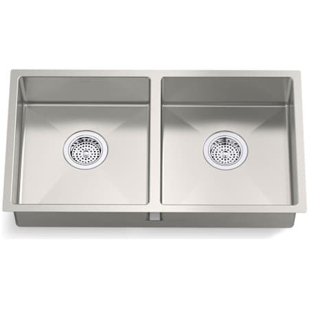 Kohler Strive 29-1/2" ADA Undermount Double Basin Stainless Steel Kitchen Sink with Basin Rack Stainless Steel