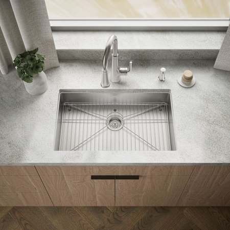 Kohler Strive 29" Undermount Single Basin Stainless Steel Kitchen Sink with Basin Rack Stainless Steel