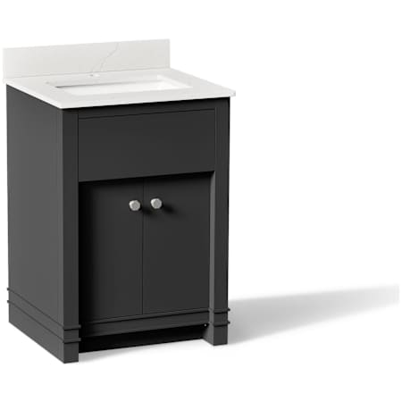 Kohler Alouette 24" Free Standing Single Basin Vanity Set with Cabinet and Quartz Vanity Top Dark Warm Grey
