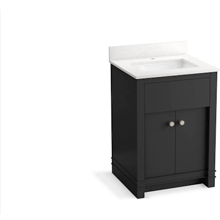 Kohler Alouette 24" Free Standing Single Basin Vanity Set with Cabinet and Quartz Vanity Top Dark Warm Grey