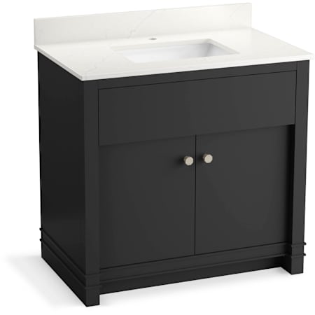 Kohler Alouette 37" Free Standing Single Basin Vanity Set with Cabinet and Quartz Vanity Top Dark Warm Grey